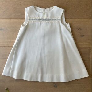 Vintage Elegant White Sleeveless Girl’s Dress with matching coat 4T